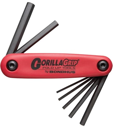 Bondhus 12592 GorillaGrip Set of 7 Hex Fold-up Keys, sizes